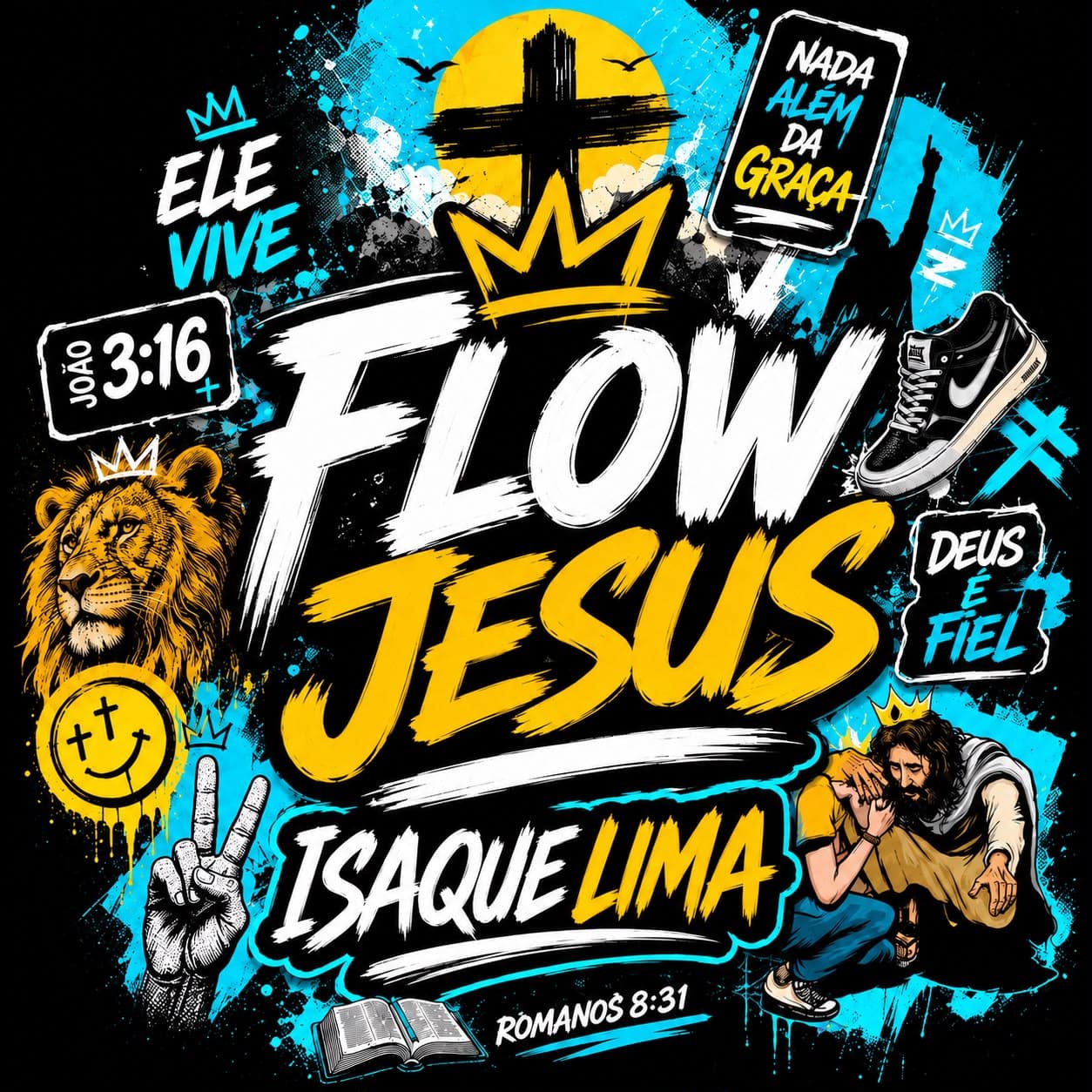 Arte institucional FlowJesus — fé e propósito
