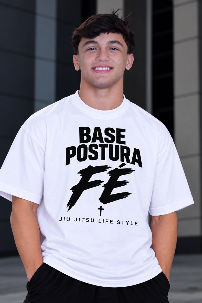 Base. Postura. Fé. — estampa, Branco